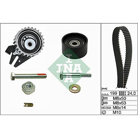 Set curea de distributie Set de distributie curea pinion se potriveste. ALFA ROMEO 147 156 159 BRERA GIULIETTA GT SPIDER CADILL VAUXHALL ASTRA GTC Mk VI (P10), Hatchback, 10.2011 - 10.2015 INA 530 0562 10