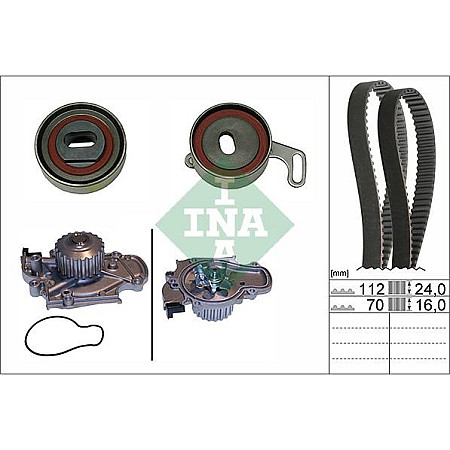 Set pompa apa curea dintata Timing set belt pulley water pump fits. HONDA ACCORD V ACCORD VI ODYSSEY SHUTTLE 1.8-2.3 02.96-06 HONDA ACCORD VI (CG), Compartiment, 12.1997 - 06.2003 INA 530 0514 30