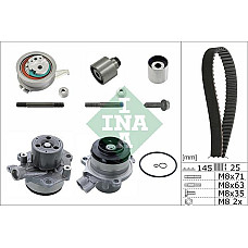 Set pompa apa curea dintata Timing set belt pulley water pump AUDI A1 A3 A4 ALLROAD B8 A4 ALLROAD B9 A4 B8 A4 B9 A5 A6 INA 530 0650 32