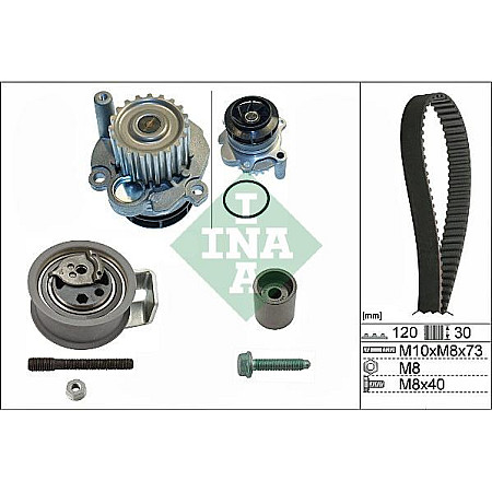 Set pompa apa curea dintata Set de distributie curea intinzator pompa de apa se potriveste. AUDI A3 A4 B5 A4 B6 A6 C5 FORD GA AUDI A4 Avant (8D5, B5), Turism, 11.1994 - 12.2002 INA 530 0091 31