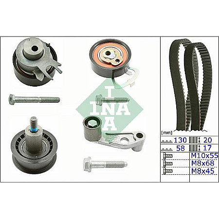 Set curea de distributie Set de distributie curea pinion se potriveste. AUDI A2 SEAT ALTEA ALTEA XL AROSA CORDOBA CORDOBA VARIO VW GOLF IV (1J1), Hatchback, 08.1997 - 12.2007 INA 530 0089 10