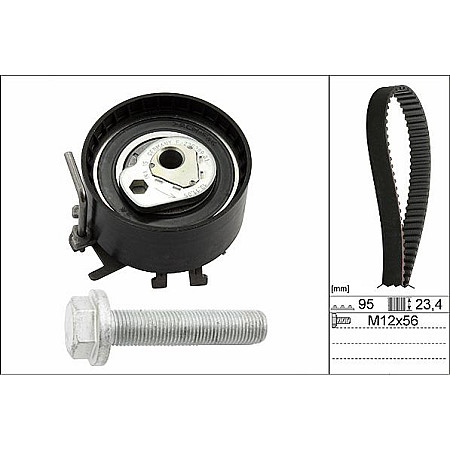 Set curea de distributie Set de distributie curea pinion se potriveste. DACIA LOGAN LOGAN II LOGAN MCV II SANDERO SANDERO II NI RENAULT CLIO IV (BH_), Hatchback, 11.2012 - INA 530 0195 10