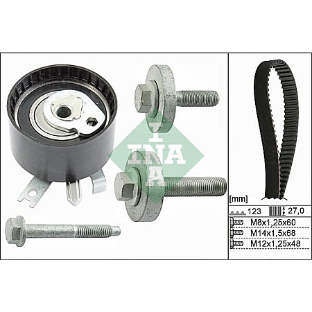 Set curea de distributie Set de sincronizare centura pinion DACIA DUSTER DUSTER-SUV LODGY LOGAN LOGAN EXPRESS LO RENAULT KANGOO Express (FC0/1_), 08.1997 - INA 530 0197 10
