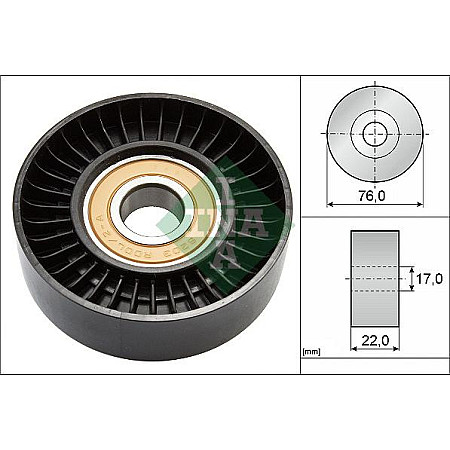 Rola intinzator.curea transmisie Rola tensionare curea transmisie cu canel MERCEDES A W168 W169 B W245 VANEO 1.4-2.1 07.97-06 OPEL ASTRA H (A04), Hatchback, 01.2004 - 05.2014 INA 531 0677 30