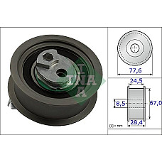 Rola intinzator.curea distributie Timing belt tension roll-pulley AUDI A1 A3 A4 B7 A6 C6 TT SEAT ALTEA ALTEA XL EXEO EXEO VW GOLF VI (517), Sabrioleta, 03.2011 - 05.2016 INA 531 0851 10