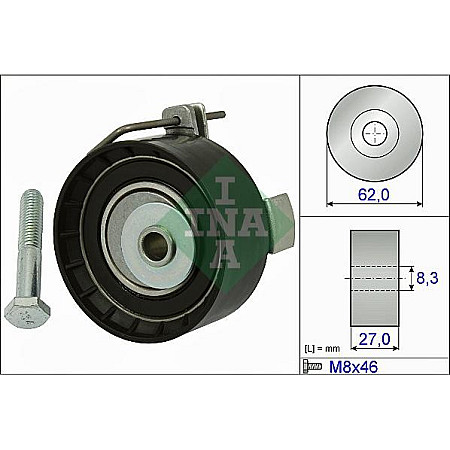 Rola intinzator.curea distributie curele tensionare role Ford - Mazda - Volvo 1.25-1.6 11.01- FORD C-MAX (DM2), Dubita, 02.2007 - 09.2010 INA 531 0813 10