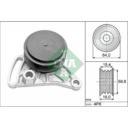 Intinzator.curea transmisie Rola tensionare curea transmisie cu canel AUDI A4 A6 SKODA SUPERB VW PASSAT 1.6-2.0D 10.93-03.08 AUDI A6 (4A2, C4), Sedan, 06.1994 - 10.1997 INA 531 0309 10
