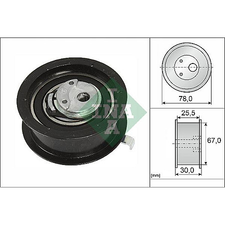 Rola intinzator.curea distributie Intinzator curea de transmisie VOLKSWAGEN GOLF III 1.9D-TD PASSAT 1.9D-TD 91.03- VW PASSAT (315, 3A5), 08.1988 - 12.1996 INA 531 0251 30