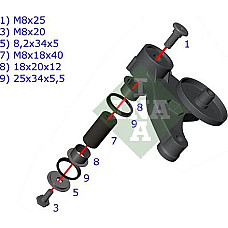 Intinzator.curea transmisie Belt tensioner arm AUDI A4 B5 A4 B6 A4 B7 A6 C5 A8 D2 ALLROAD C5 SKODA SUPERB I VW PASSAT B5 P AUDI A4 (8D2, B5), Sedan, 11.1994 - 12.2001 INA 533 0117 10