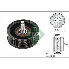Rola ghidare-conducere. curea transmisie Poly V-belt pulley JAGUAR E-PACE F-PACE F-TYPE S-TYPE II XE XF I XF II XF SPORTBR JAGUAR XF SPORTBRAKE (X260), Turism, 07.2017 - INA 532 0922 10