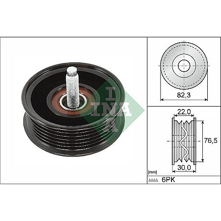 Rola ghidare-conducere. curea transmisie Poly V-belt pulley JAGUAR E-PACE F-PACE F-TYPE S-TYPE II XE XF I XF II XF SPORTBR JAGUAR XF SPORTBRAKE (X260), Turism, 07.2017 - INA 532 0922 10