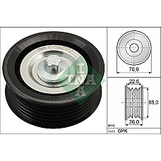 Rola ghidare-conducere. curea transmisie role bar wieloklinowy Fiat Croma Grande Punto Sedici Opel Astra H Signum Vectra C Zafir SAAB 9-3 (YS3F), Sabrioleta, 08.2003 - 02.2015 INA 532 0531 10