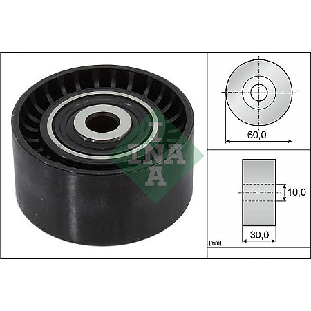 Rola ghidare-conducere. curea transmisie Ruloul - scripetele de sustinere a curelei de distributie VOLVO C30 S40 RENAULT MEGANE III (BZ0/1_, B3_), Hatchback, 11.2008 - INA 532 0321 10