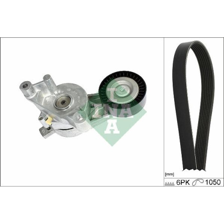 Set curea transmisie cu canel Multi-V-belt set with tensioner AUDI A3 SEAT ALTEA ALTEA XL LEON TOLEDO III SKODA OCTAVIA VW GOLF V (1K1), Hatchback, 10.2003 - 02.2009 INA 529 0468 10