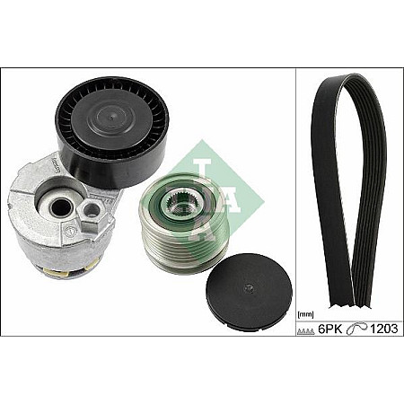 Set curea transmisie cu canel V-belts set with rollers DACIA DOKKER DOKKER EXPRESS-MINIVAN DUSTER DUSTER-SUV LODGY LOGA RENAULT KANGOO Express (FW0/1_), 02.2008 - INA 529 0009 20