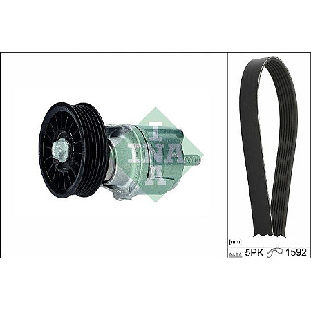 Set curea transmisie cu canel V-belts set with rollers AUDI A4 B5 A6 C5 VW PASSAT B5 1.9D-1.9DH 01.95-09.01 AUDI A4 (8D2, B5), Sedan, 11.1994 - 12.2001 INA 529 0161 10