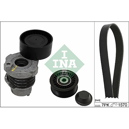 Set curea transmisie cu canel V-belts set with rollers DACIA DOKKER DOKKER EXPRESS-MINIVAN DUSTER DUSTER-SUV LODGY LOGA RENAULT SCENIC III (JZ0/1_), Dubita, 12.2008 - INA 529 0187 10