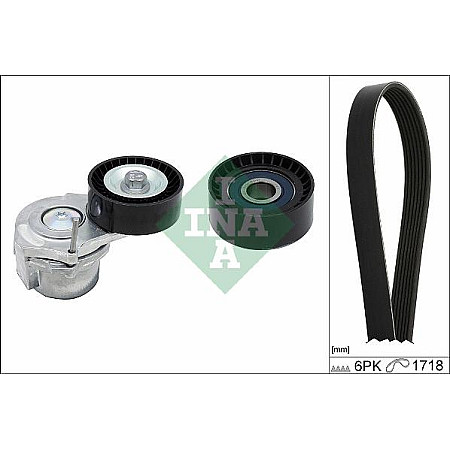 Set curea transmisie cu canel V-belts set with rollers CHEVROLET CRUZE OPEL ASTRA J ASTRA J GTC CORSA D MERIVA B 1.7D 0 OPEL ASTRA J (P10), Hatchback, 09.2009 - 10.2015 INA 529 0312 10