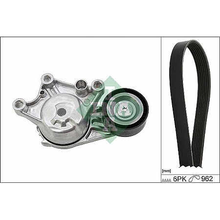 Set curea transmisie cu canel V-belts set with rollers DS DS 3 DS 4 DS 5 CITROEN BERLINGO BERLINGO MULTISPACE BERLINGO- CITROEN C3 III (SX_, SY_), Van, 07.2016 - INA 529 0335 10