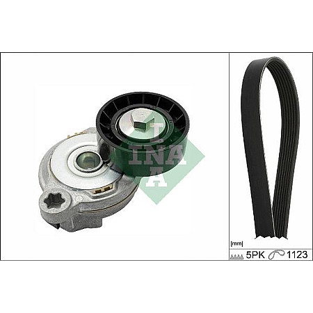 Set curea transmisie cu caneluri VOLVO V70 III (135), Turism, 04.2007 - INA 529 0375 10