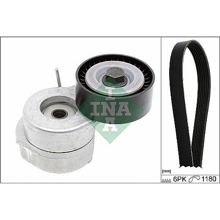 Set curea transmisie cu canel V-belts set with rollers ALFA ROMEO MITO FIAT 500 500 C 500L DOBLO DOBLO-MINIVAN FIORINO- FIAT FIORINO IV (225_), Box/MPV, 01.2007 - INA 529 0286 10