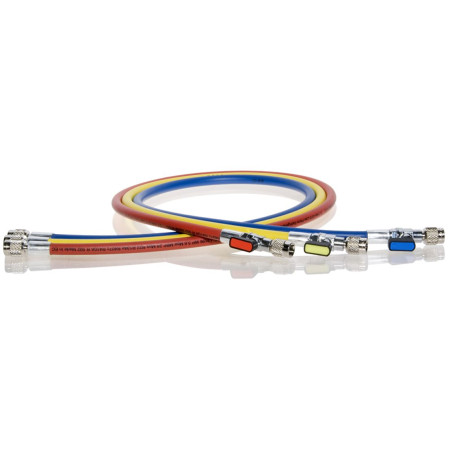 "Detector scapari, instalatie climatizare ERRECOM Furtun de alimentare zolty pt butelia de azot 1/4"" cu supapa cu bila - 350 cm" ERRECOM ER TB7763Y