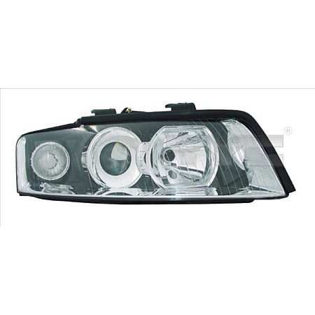Far Lampa frontala Dreapta H7/H7 electric fara motoras culoare insert: negru/cromat AUDI A4 B6 TYC TYC 20-0007-05-2