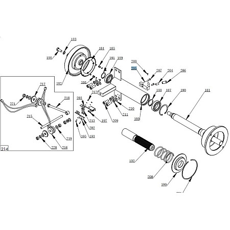 Accesorii si piese masina de echilibrat Evert mount cu laser arbore CB968B echilibrist numarul parte: sistemul de 5503003na nr 205 EVERT EVERTZT5503003