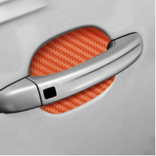 Set 4 bucati protectie zgarieturi manere usa din autocolant carbon 3D Orange
