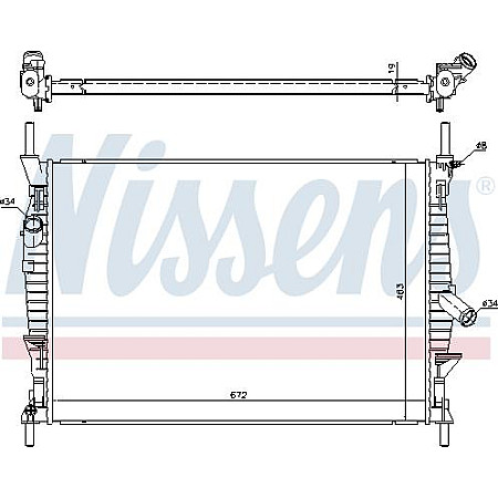 Radiator. racire motor Radiator motor se potriveste. FORD TRANSIT TRANSIT TOURNEO 2.2D-2.4D FORD TRANSIT TOURNEO (FBE6), Autobuz, 07.2006 - 08.2014 Nissens 69240