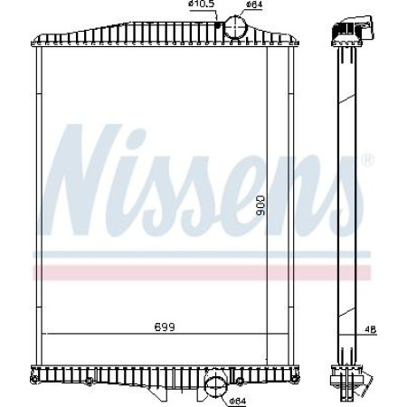 Radiator. racire motor Radiator motor fara cadru se potriveste. VOLVO FH12 FM FM10 FM12 FM7 FM9 FMX D10A320-D9B380 08.93- VOLVO FM7 (FM7), 08.1998 - 12.2001 Nissens 654630