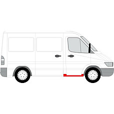 Placa de prag Prag auto Fata Dreapta se potriveste. MERCEDES SPRINTER 2-T B901 B902 SPRINTER 3-T B903 SPRINTER 4-T B904 SPRINTER MERCEDES-BENZ SPRINTER 3-t (903), Cadru de sprijin, 01.1995 - 05.2012 BLIC 6505-06-3546042K