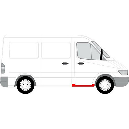 Placa de prag Prag auto Fata Dreapta se potriveste. MERCEDES SPRINTER 2-T B901 B902 SPRINTER 3-T B903 SPRINTER 4-T B904 SPRINTER MERCEDES-BENZ SPRINTER 3-t (903), Cadru de sprijin, 01.1995 - 05.2012 BLIC 6505-06-3546042K