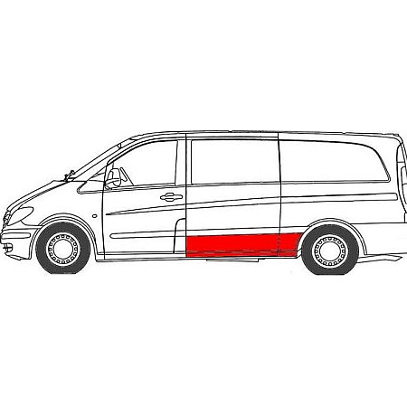 Placa de prag Prag auto Stanga model lung partea inferioara se potriveste. MERCEDES VITO - MIXTO W639 VITO W639 -10.10 MERCEDES-BENZ VITO (W639), Autobuz, 09.2003 - BLIC 6505-06-3542013K