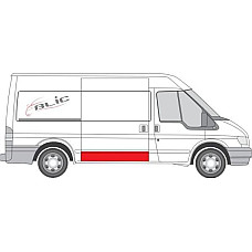 Fata usa Trusa de reparatii usi Spate-Usa glisanta strat partea inferioara model mediu - lung inaltime 260mm FORD FORD TRANSIT (FA_), Van, 01.2000 - 05.2006 BLIC 6508-01-2509150P
