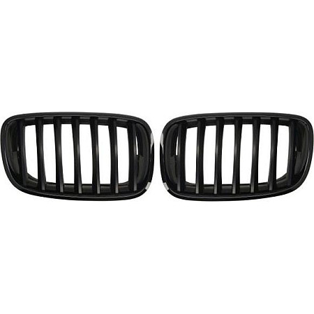 Grila radiator Arcul de gaz grilaj frontal Set 2 bucati negru-negru lucios BMW X5 E70 3.0-4.8 10.06-07.13 02.07-0 BLIC 6502-07-0096990KP
