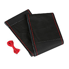 Husa volan piele Sport - Lampa - L -  37-39cm - Negru/Rosu