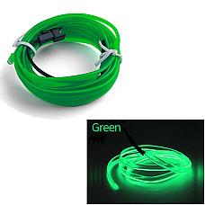 Fir Neon Auto "EL Wire" culoare Verde, lungime 1M, alimentare 12V, droser inclus