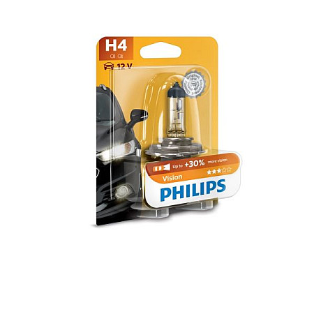 Bec, far principal Bec ambalaj blister 1buc H4 12V 60/55W P43T-38 luminozitate cu pina la 30% mai mare Vision Moto BUELL CYCLONE DAELIM DAYSTAR S 200001-200212 PHILIPS PHI 12342PRBW