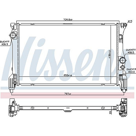 Radiator. racire motor Radiator motor se potriveste. MERCEDES MARCO POLO CAMPER W447 V W447 VITO MIXTO DOUBLE CABIN VITO TOURER MERCEDES-BENZ VITO Tourer (W447), Autobuz, 10.2014 - Nissens 606453