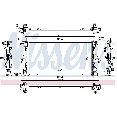 Radiator. racire motor Radiator motor se potriveste. CITROEN JUMPER II FIAT DUCATO 2.3D-3.0CNG-3.0D FIAT DUCATO (250_, 290_), Cadru de sprijin, 07.2006 - Nissens 606538