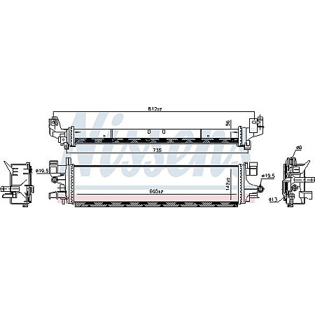 Intercooler. compresor Intercooler FORD C-MAX II FOCUS III GRAND C-MAX KUGA II TOURNEO CONNECT V408 NADWOZIE WIELKO TRANSI FORD KUGA II, Van, 05.2012 - Nissens 606032