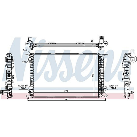 Radiator. racire motor Radiator motor Automat se potriveste. AUDI Q5 3.0D AUDI Q5 (8RB), Crossover, 11.2008 - 12.2017 Nissens 60324