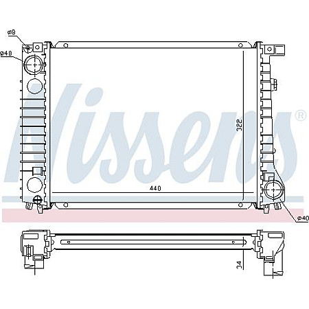 Radiator. racire motor Radiator motor se potriveste. BMW 3 E30 2.0-2.5 BMW 3 Touring II (E30), Turism, 07.1987 - 10.1994 Nissens 60797A