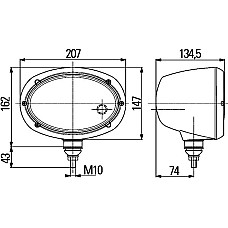 Far Universal headlamp L/R H4 HELLA 1AB996 157-131