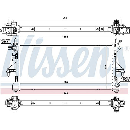 Radiator. racire motor Radiator motor se potriveste. FIAT DUCATO 2.0D-2.3D FIAT DUCATO (250_, 290_), Cadru de sprijin, 07.2006 - Nissens 63567