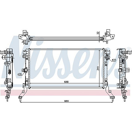 Radiator. racire motor Radiator motor se potriveste. RENAULT LAGUNA LAGUNA III LATITUDE 2.0-2.0D RENAULT LAGUNA III (BT0/1), Hatchback, 10.2007 - 12.2015 Nissens 637603