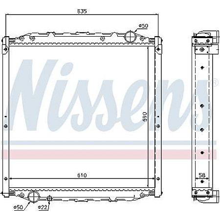 Radiator. racire motor Radiator motor cu rama se potriveste. MAN L2000 M 2000 L M 2000 M D0824FL01-D0836LFL06 06.93- MAN L2000 (L33/L2000), 06.1993 - Nissens 62877A