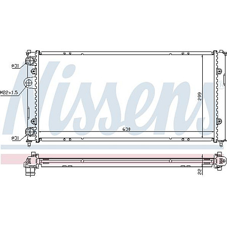 Radiator. racire motor Radiator motor se potriveste. SEAT CORDOBA CORDOBA VARIO IBIZA II VW CADDY II CADDY II-MINIVAN POLO POLO VW CADDY II (9K9A), Box/MPV, 11.1995 - 01.2004 Nissens 673001