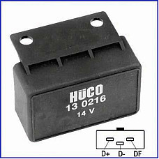 Regulator, alternator Regulator de voltaj 14V VOLVO 240 340-360 740 PORSCHE 911 SAAB 90 900 I 99 2.0-3.0 08.74-08.90 HUCO HUCO130216